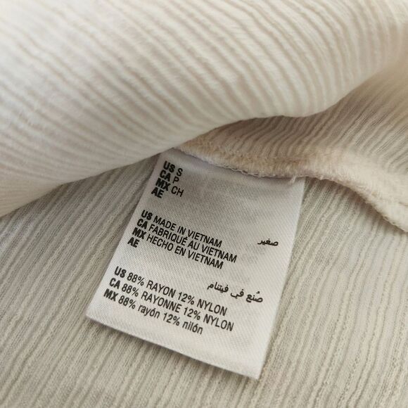 Alfani Square Neck 3/4 Sleeve Textured White Blouse Women's Size Small - Picture 6 of 11